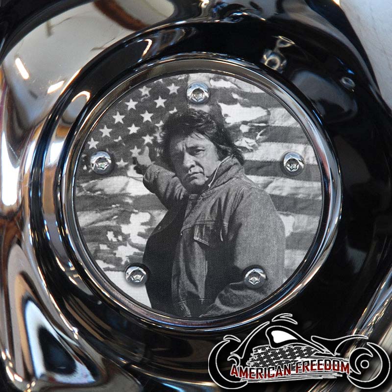 Custom Timing Cover - Johnny Cash Flag (B&W)